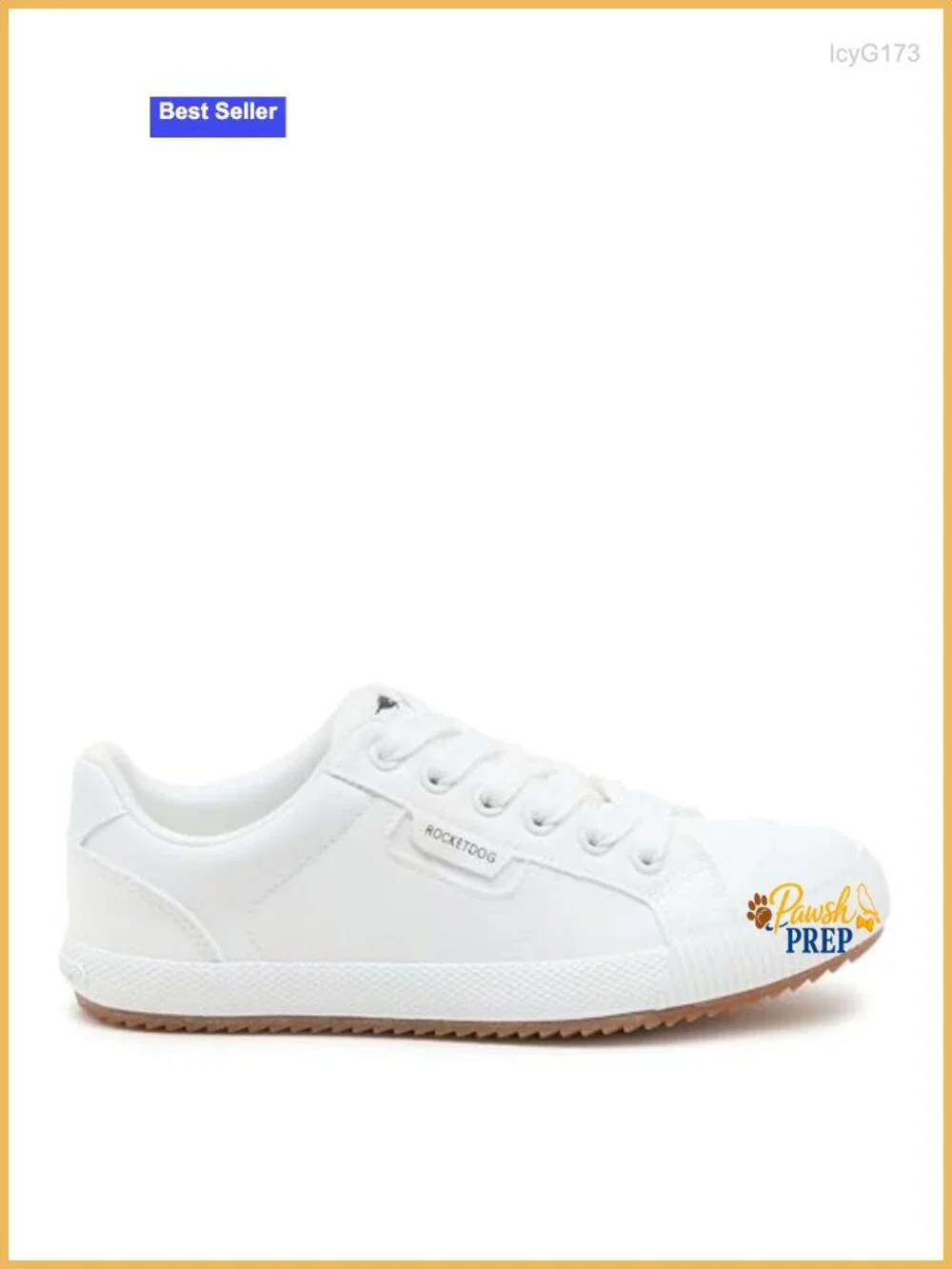 White Cotton Fashion Sneaker - Platform Sole, Lace-Up, Cushioned